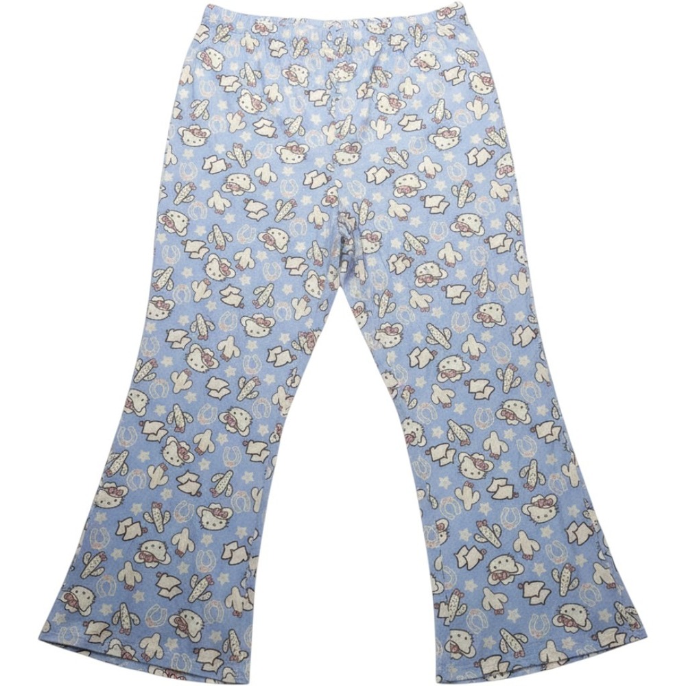 Hello Kitty Pajama Pants Womens 2X Blue Cactus Jersey Lightweight Sleepwear